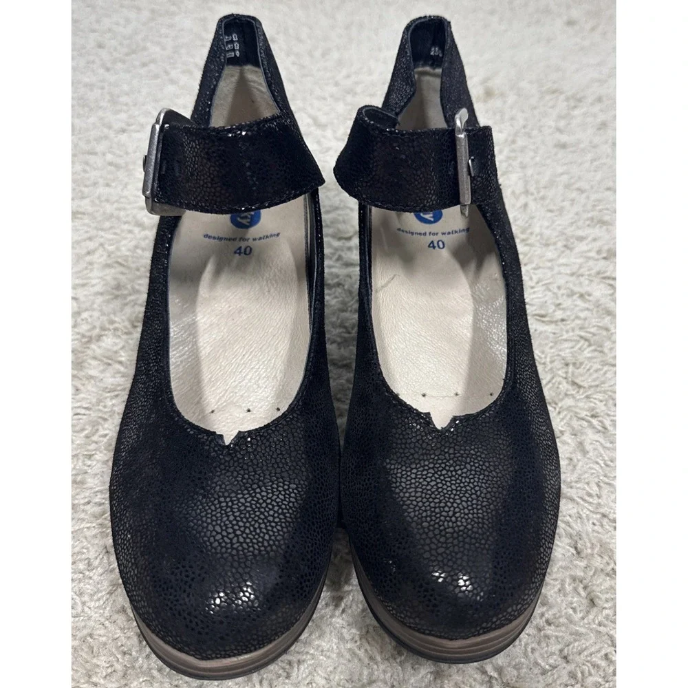 Wolky Aya Block Heel Mary Jane Buckle Pumps Shoes Women's EU 40 US 9.5 Comfort